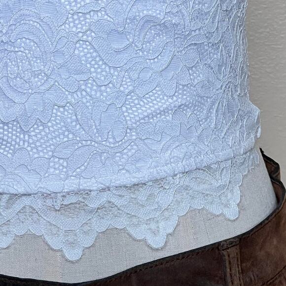 Vintage y2k white lace v neck tank top - Picture 3 of 6